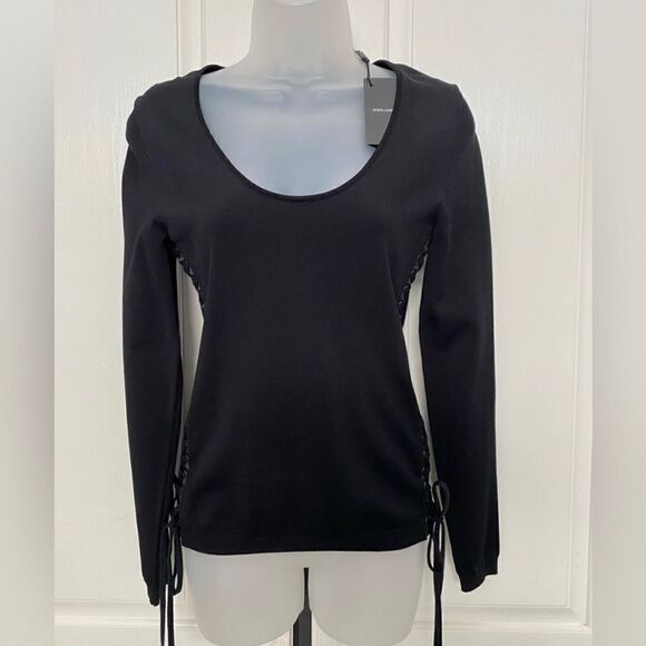 DOLCE & GABBANA NWT Side Lace Up & Cross Stitching Knit Top Black Size 44 $ 1795 - Picture 6 of 8